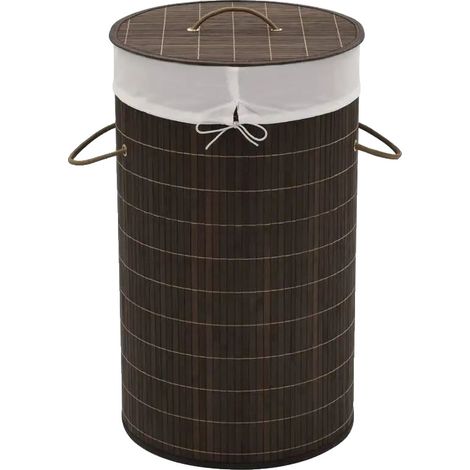 Cesto portabiancheria in bambù, struttura resistente, materiale ecologico, MULTI (1/2)