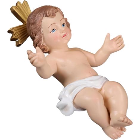 Statue de crèche de Noël décorative, sculpture de Jésus à collectionner, statue de Jésus colorée, statue de crèche de Noël festive pour collectionneurs religieux et décoration (1/5)