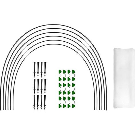 Ensemble de 18 arceaux en fibre de verre pour serre tunnel surélevée – Connecteurs en acier galvanisé – Protection contre le gel (1/5)