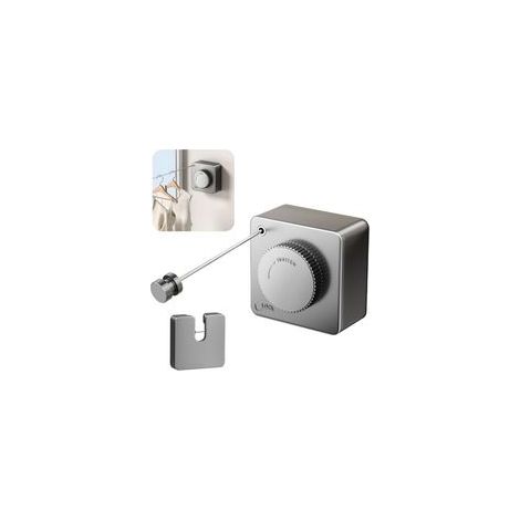 Corde à linge télescopique murale intérieure et extérieure, système rétractable 4,2 m, gris – séchoir mural compact pour appartement, balcon ou jardin (1/5)
