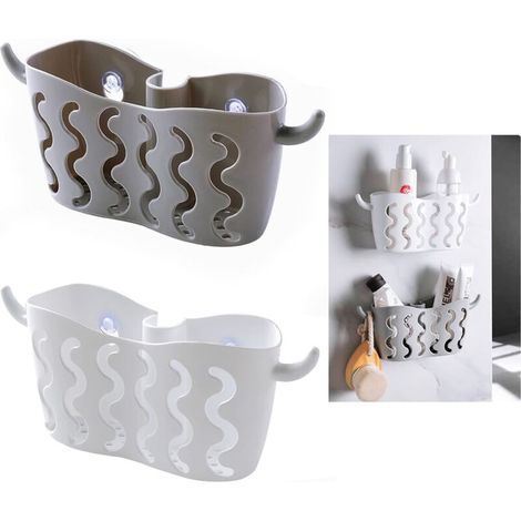 Lntyq Abflussregal, Wasserhahn-Korb, Sieb – 2 Stück, Hängeregal, Abfluss, Spüle, Tür, Lebensmittel, Schwamm, Bürste, Sieb, Aufbewahrung, Organizer, Badezimmerregal, Küche, Aufbewahrungskorb (1/4)