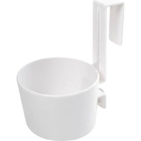 [NON UTILIZZATO] Supporto per asciugacapelli da appoggio per mobiletto del bagno, 13 x 9,5 x 6 cm - Bianco