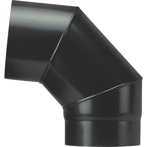 Save GOMITO 90  ° PER STUFA A LEGNA PORCELLANATO PLUS LIGHT Col. Nero opaco  EE  cm. 12