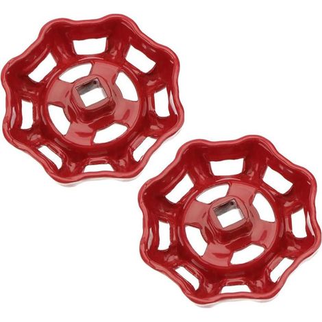 Volant de vanne poignée de vanne en fer rouge vanne à boisseau sphérique vanne d'arrêt robinet de conduite d'eau vanne partie supérieure poignée 7x7mm 2 pièces