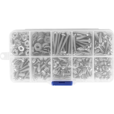 Vis 304 Inoxydable Tête Fraisée Phillips avec Écrous Hexagonaux et Rondelles, Kit de 250 Pièces 6-32UNC (1/5)
