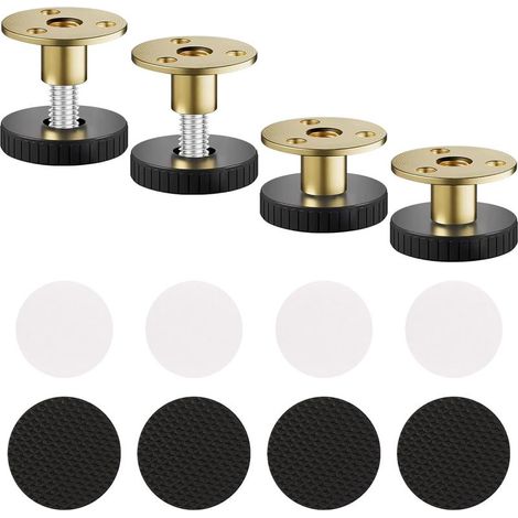 Höhenverstellbare Möbelfüße (25–39 mm), 4 Stück kratzfeste Nivellierfüße, verstellbare Gerätefüße mit stoßdämpfenden Pads und Klebepads für Tische und Schränke (1/5)