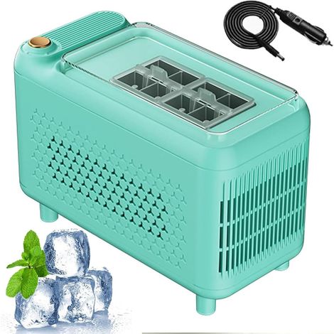 Mini machine à glaçons portable 500ml, appareil glace rapide pour voiture maison bureau, machine à glaçons compacte vert émeraude