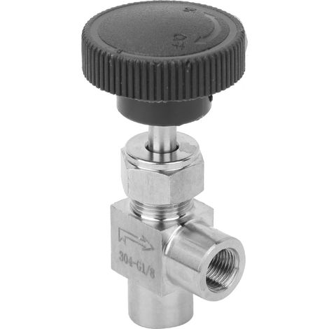 BSPP Nadelventil mit Innengewinde, Eckabsperrventil aus Edelstahl 304 für Wasser, Gas, Öl und Kraftstoff, 1/8 Zoll (1/5)