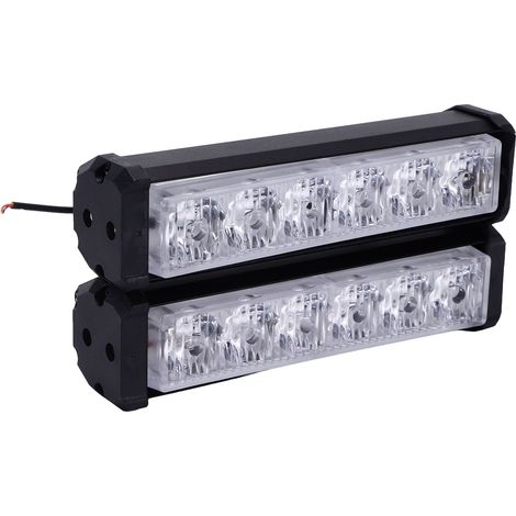 Feux Stroboscopiques COB 2 Pièces 6 LEDs Rouge Bleu Blanc Universel pour Moto Quad Camion 12V-24V (1/5)