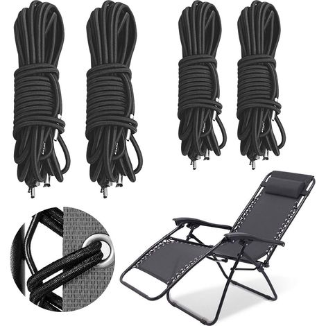 4er-Pack universelle Ersatz-Bungee-Seile für Zero Gravity-Liegestühle, Gartenliegestühle und Hängematten (4 Stück) (1/5)