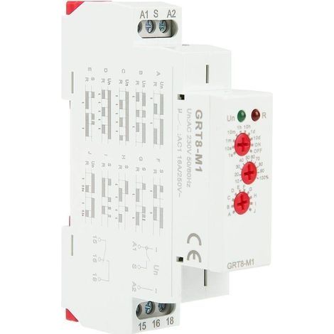 GRT8-M1 Commutateur de relais temporisé Montage sur rail DIN Indicateurs LED 10 fonctions pour équipement industriel (AC 220V) (1/5)