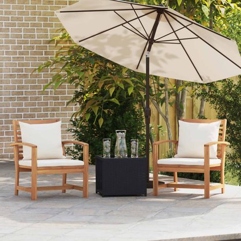 Stuhl 2 Stück Braun und Creme 65 x 60 x 76,5 cm Massivholz Teak (1/5)