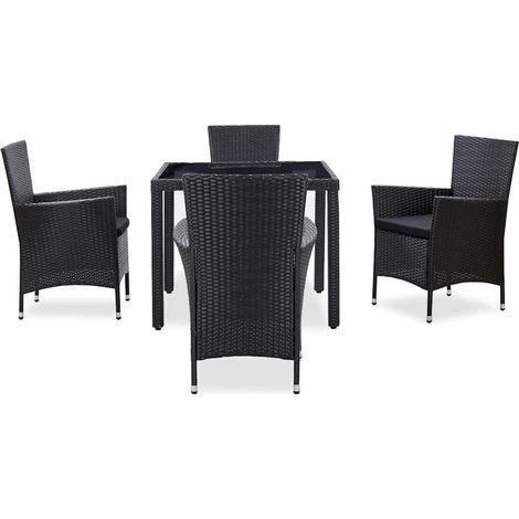 Maison Exclusive - Juego de comedor de jardín 5 piezas ratán sint (1/5)