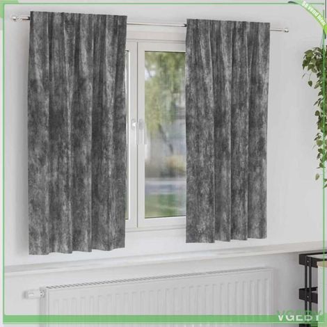 Rideaux en velours - FAFEISY - 4107689 - Occultant - Gris - 175 x 140 cm (lot de 2) (1/5)