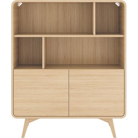 Bibliothèque avec 2 portes et 4 niches - Naturel - JALEMO (1/4)
