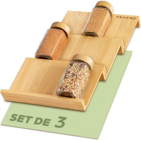 3 Rangements Épices Tiroir – Étagère à Épices – Porte Épices Bois (1/5)