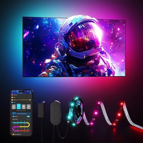 2.4M RGB LED TV Strip for 40-50 Inches Bluetooth and Wi-Fi control, Music sync (1/5)