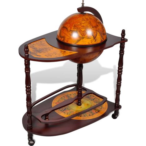 Support de vin autoportant sous forme globe Bois d'eucalyptus vidaXL (1/5)