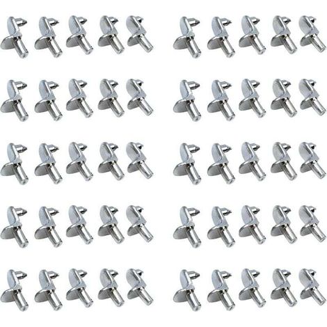10x Steel Shelf Brackets, Angle Brackets, 5mm Tenon, Cabinet Fixing Support (1/2)