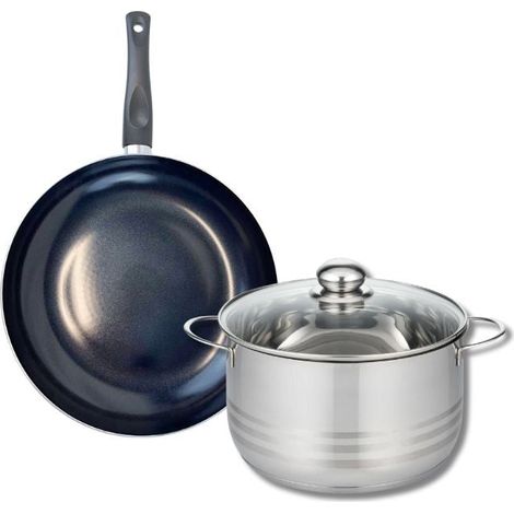 Ensemble de 1 Poêle de cuisson 24 cm et 1 faitout 20 cm Elo Prima Brillant (1/5)