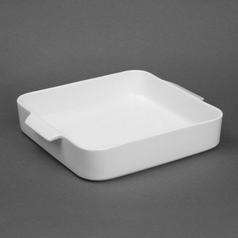 Plats à four carrés avec poignées Whiteware 260x225x50mm (lot de 2) - Ref DX386 - Olympia (1/5)