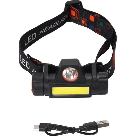 Lampe frontale 2 en 1 LED rechargeable étanche randonnée (1/3)