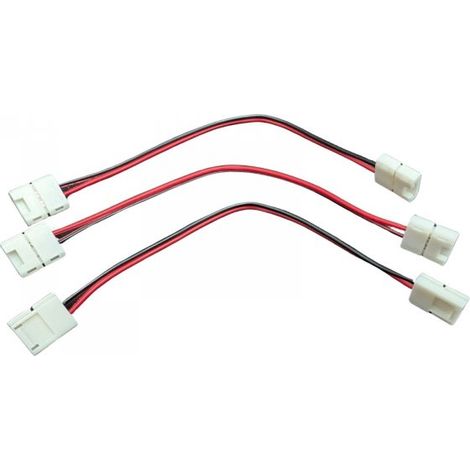 3 Pezzi Connettore 5mm 2 PIN, Per Collegare 2 Striscia Led Smd con Passo da 5mm Senza Saldare, Cavo 15cm