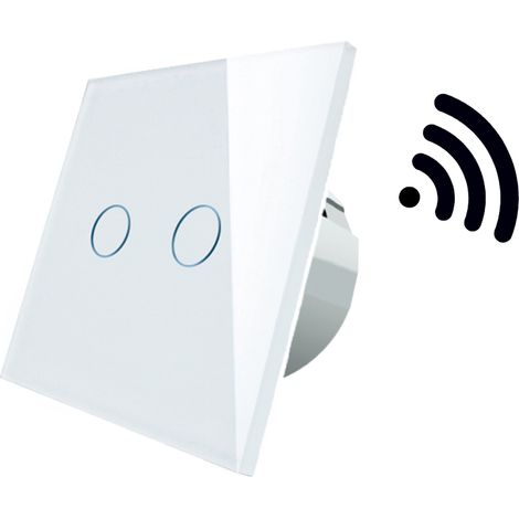 Interruptor de luz blanca de dos zonas Spectrum smart WOJ+05416 (1/2)