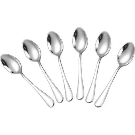 Cuillère À Thé - Acier Inoxydable - 7,3 Pouces - Usage Cuisine Maison Restaurant Événements Spéciaux - Lot De 6 (1/5)