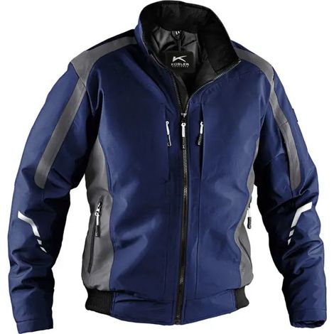 [NEUWERTIG] B-Ware Kübler Jacke Wetterjacke Arbeitsjacke Dunkelblau Anthrazit Kapuze Größe L