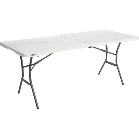 Lifetime – Table de camping pliante 183 x 76 cm – Ultra légère et résistante – Coins renforcés HDPE – Charge max 200kg – Facile à transporter