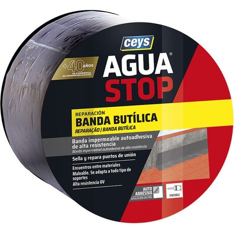 Bande adhésive Ceys Aguastop gris 10 cm x 10 m (1/3)