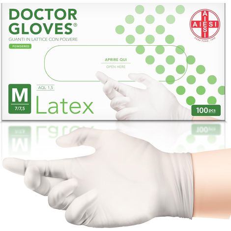 Gants en latex jetables avec poudre usage médical DOCTOR GLOVES (1/5)