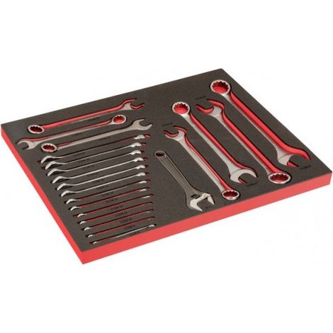 BAHCO - Module mousse Fit&Go 3/3 marquage laser, clés mixtes et clés à molette - 21 Pcs