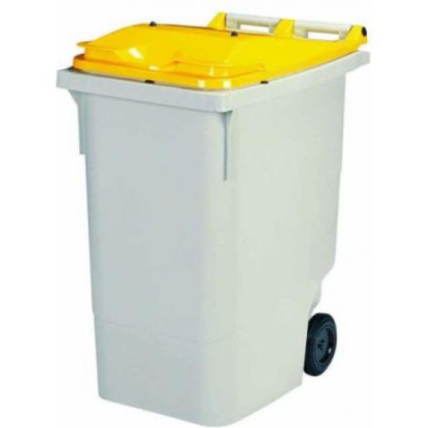 Conteneur 2 roues Korok - 340l sans barre - jaune / gris