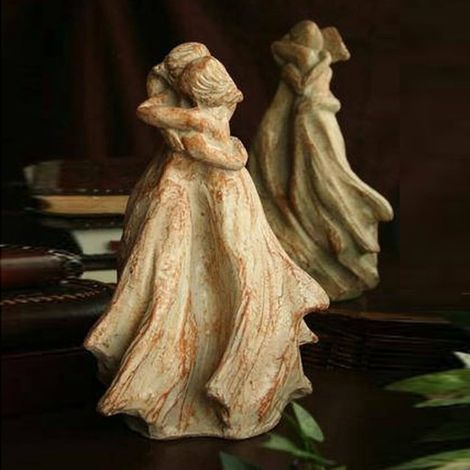 Statuette Femme Priant - Décoration En Résine - Pour Intérieur Bureau Salon Fête Noël - 15 x 10 x 6 cm (1/2)