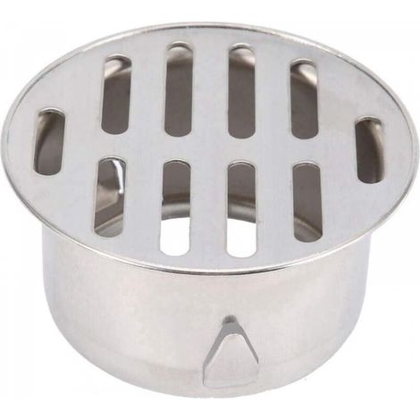 Grille de siphon de sol ronde en acier inoxydable anti-obstruction, crépine de siphon de balcon à enclenchement (ouverture plate de 75 mm) (1/5)