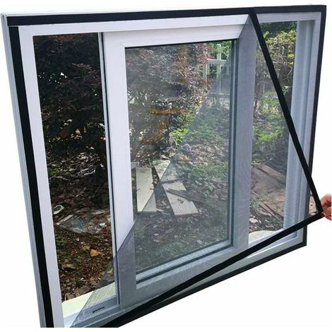 1,2 x 1,5 m, Fliegengitter-Fenstervorhang gegen Mücken und Insekten, selbstklebendes Anti-Mücken-Netzgewebe zum Selbermachen (1/5)