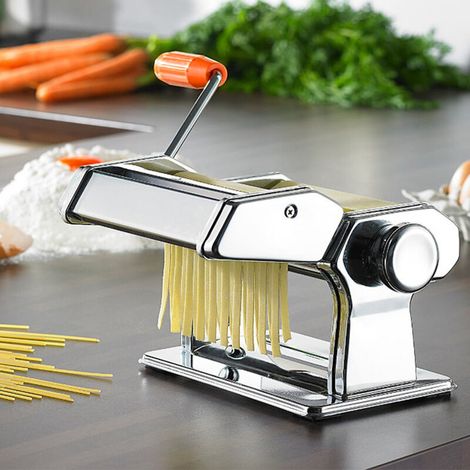Machine à Pâtes Manuelle pour Faire des Pâtes Inox 202114cm Spaghettis, Tagliatelles, Lasagnes (1/5)
