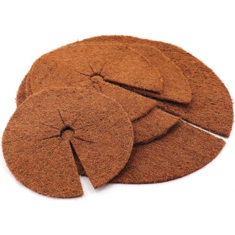 4 disques de paillis de noix de coco 60cm tapis en fibre de coco tapis de protection des plantes en fibre de coco (1/5)