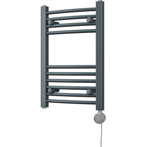 Zennor - Anthracite Electric Towel Rail H600mm x W400mm Curved 200w Thermostatic (1/3)