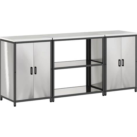Maison Exclusive - Set di Stoccaggio per Cucina HATTEM 3 pcs Argento Acciaio Inox