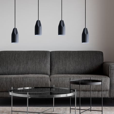 Paco Home Pendelleuchte Hängelampe Esszimmer Küchenlampe Hängend Esstischlampe Innen Weiß Grau-Weiß, Design I + Leuchtmittel ST64 Bernstein