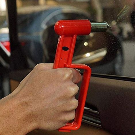 Marteau De Securite - Coupe Ceinture Et Briseur De Verre - Pour Voiture D'Urgence - 1 Piece (1/5)
