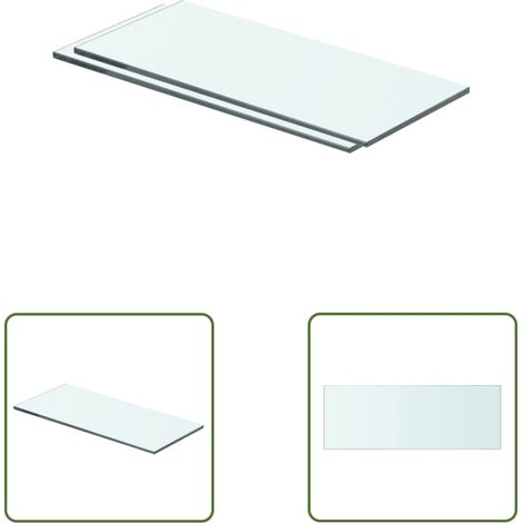 The Living Store Regalböden 2 Stk. Glas Transparent 40x12 cm - Wandregal - Glasregal - Regalboden - Dekorationselement - Wohnaccessoires (1/3)