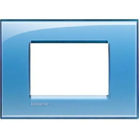 Bticino livinglight plate 3 modules bleu clair lna4803ad