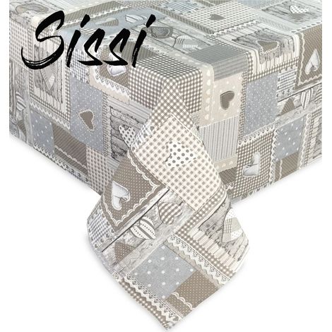 Nappe en coton SISSI APRICA BEIGE coton Cm.140x300 x18 personnes