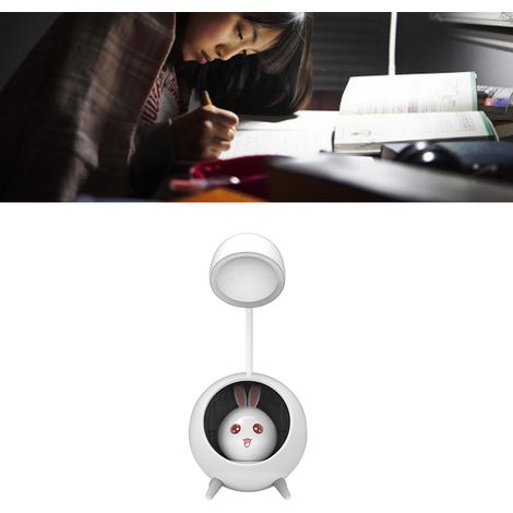 Niedliche Mini-LED-Schreibtischlampe, Tischleuchte, Augenschutz, Nachtlicht für Zuhause und Büro, Weiß (1/5)