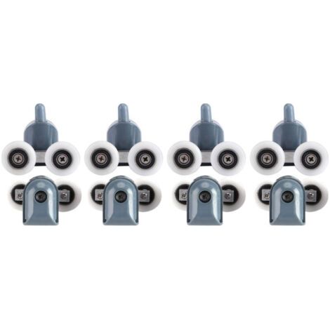 Eosnow 8 x rouleaux de porte de douche doubles, poulies, roulettes, salle de bain, Double roue (1/4)
