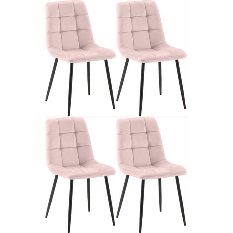 4er Set Esszimmerstühle Antibes Samt pink (1/5)